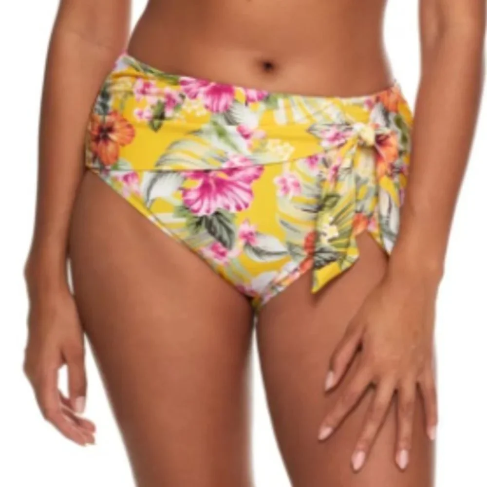 BLEU Rod Beattie Paradiso High Waist Draped Side-Tie Bikini‎ Bottom Canary 14